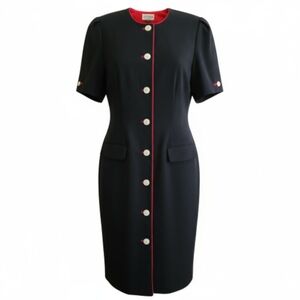 Vintage Kasper For A.S.L. Military Style Wiggle Dress Sz 10-12